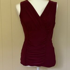 White House Black Market Chic Sleeveless Plum Tank Top